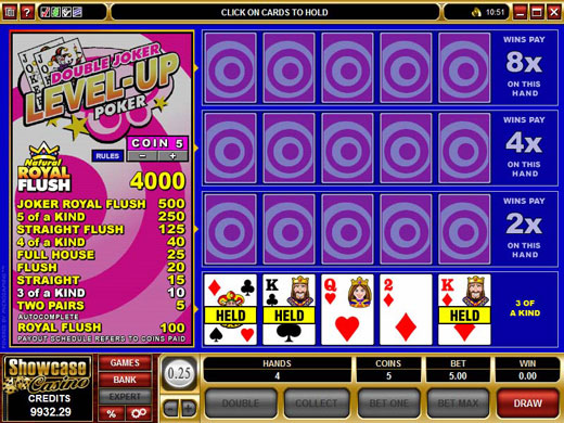 Double Joker Level Up Video Poker Preview