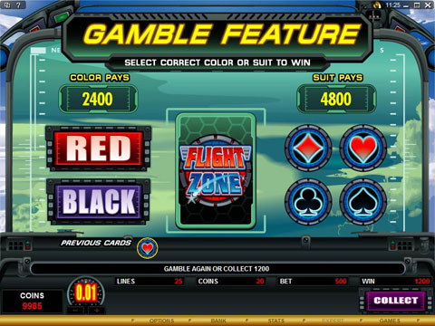 Flight Zone Video Slot Gamble Feature Preview