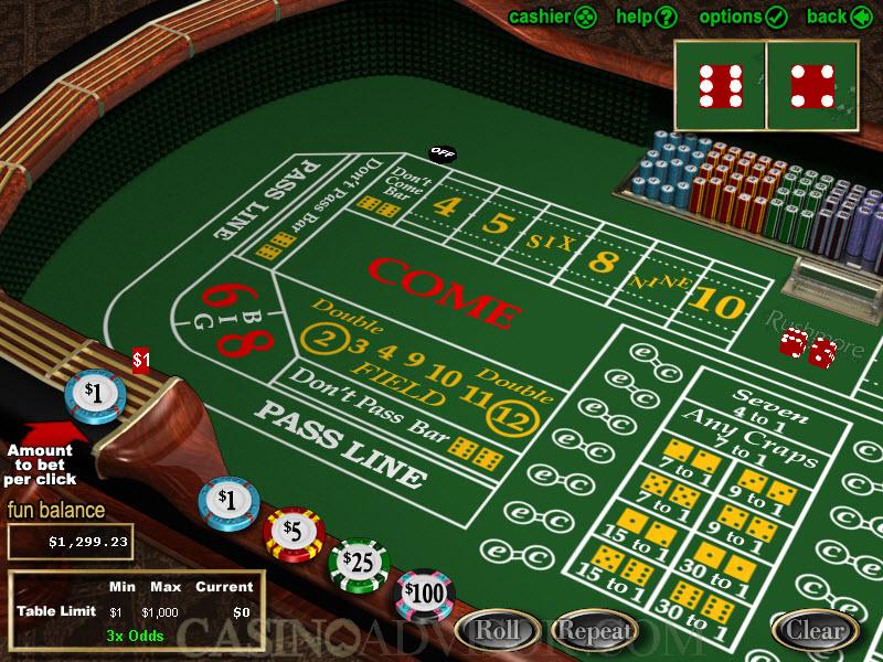 casino craps game online