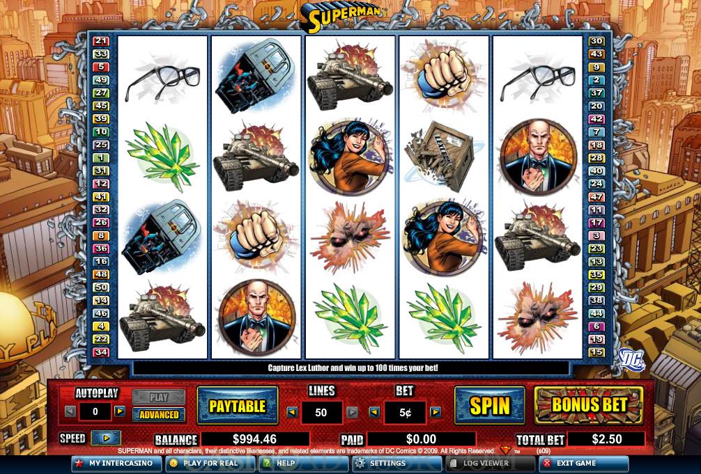 Cryptologic Superman Online Casino Video Slot Game Review