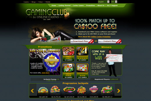 Gaming Club New Website Look and Feel