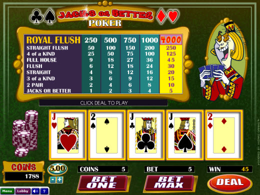 Jacks or Better Video Slot Preview