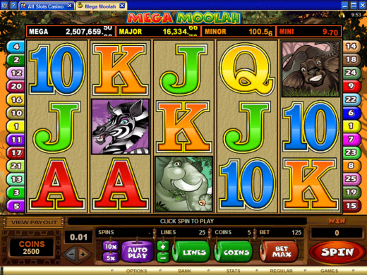 Mega Moolah Progressive Video Slot Preview