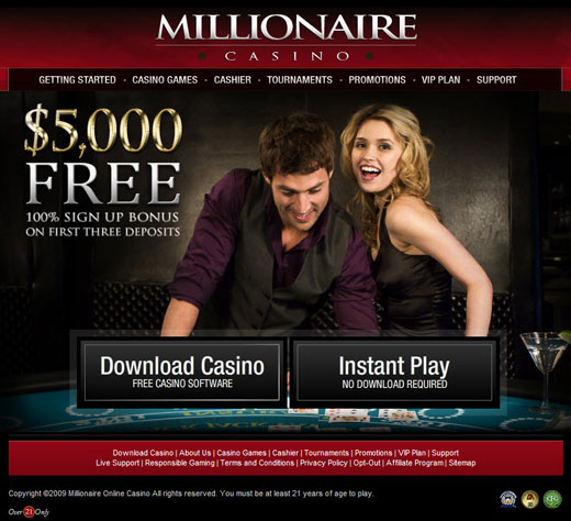 Millionaire Casino New Look and Feel
