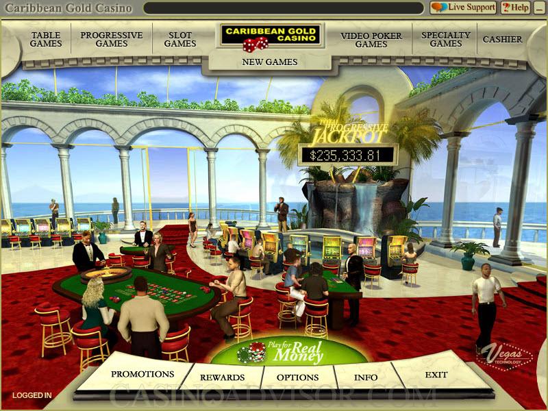 Screenshot of Caribbean Gold Casino Lobby