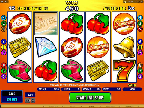 Mega Moolah Summertime Progressive - Free Spins Preview