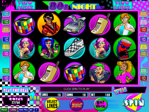Wizard Gaming 80's Night Video Slot Screenshot