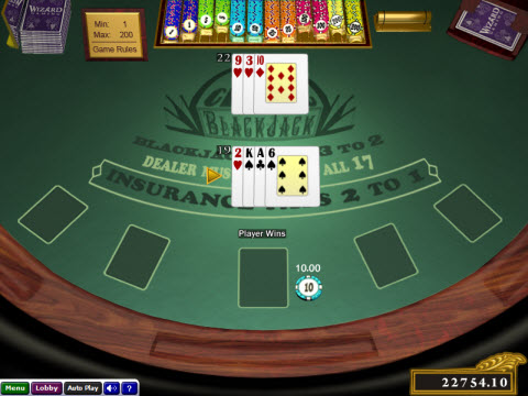 Wizard Gaming Blackjack Screenshot