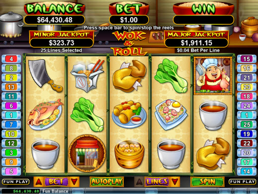 Wok & Roll Casino Video Slot Payout Preview